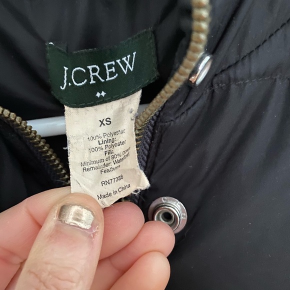 J.Crew Black Short Puffer Coat w/ Hood - Picture 3 of 6